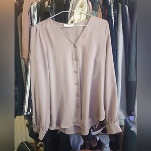 Zenana, medium, beige dress shirt